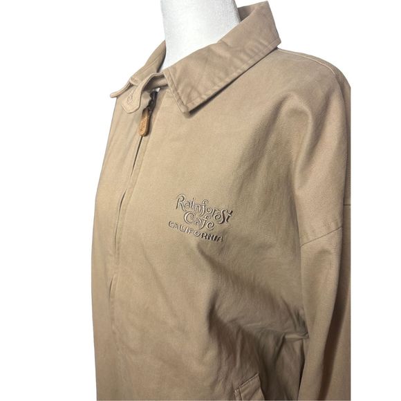 Rainforest Cafe California Vintage Cotton Full Zip Utility Jacket Large Tan‎ - Picture 3 of 6